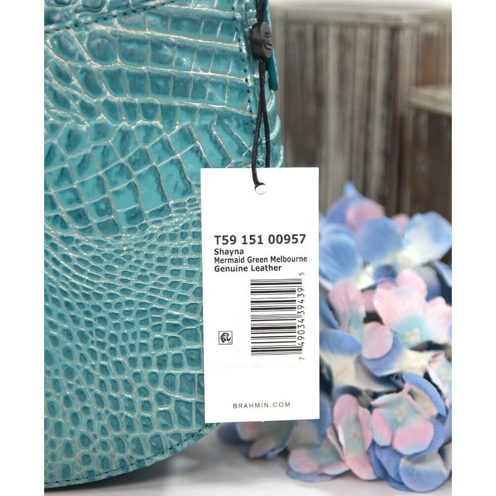 Brahmin Mermaid Turquoise Melbourne Leather Shayna Crossbody Bag NWT - Picture 5 of 8